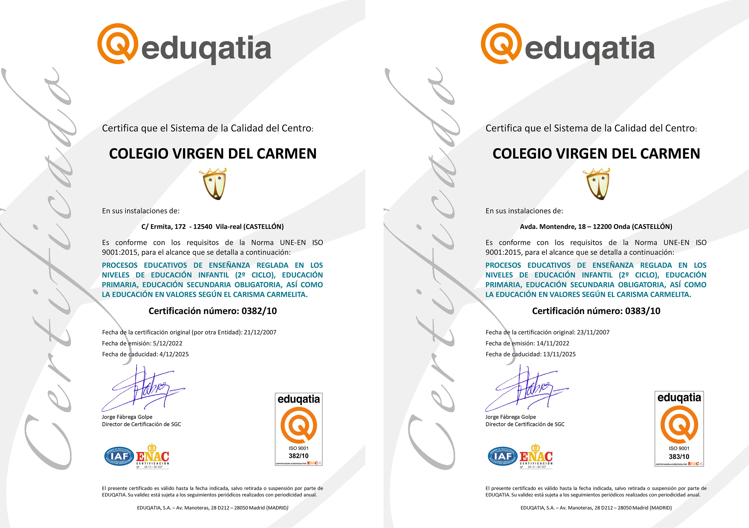 certificados ISO